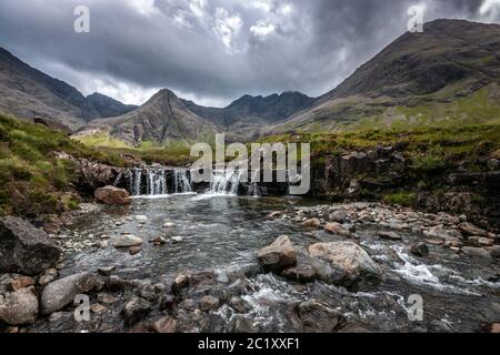 Fairy Pools e Sgurr An Fheadain Isle of Skye Scotland Foto Stock