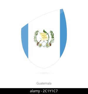 Bandiera del Guatemala nello stile dell'icona di Rugby. Illustrazione vettoriale. Illustrazione Vettoriale