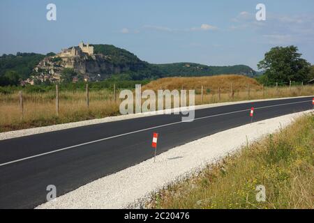 Castello di Beynac nella Dordogna in Francia Foto Stock