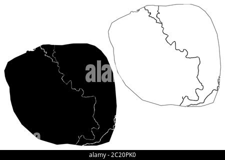 Città di Mardan (Repubblica islamica del Pakistan, Provincia di Khyber Pakhtunkhwa) mappa vettoriale illustrazione, abbozzare schizzo Città di Mardan mappa Illustrazione Vettoriale