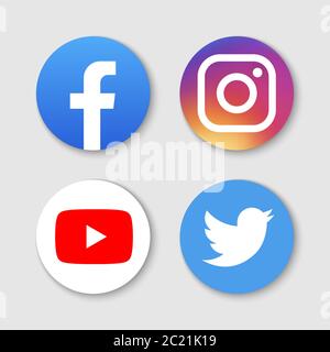 Set di icone dei social media Illustrazione Vettoriale
