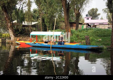 L'isola delle bambole (la Isla de las Muñecas) piccole isole nel lago Xochimilco, Città del Messico, Messico Foto Stock