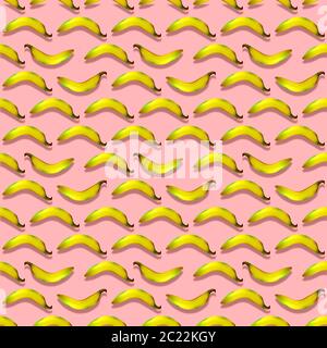 Semplice modello a banana isolato su rendering 3d minimo. Foto Stock
