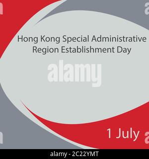 Giornata di insediamento della Regione amministrativa speciale di Hong Kong. Illustrazione Vettoriale