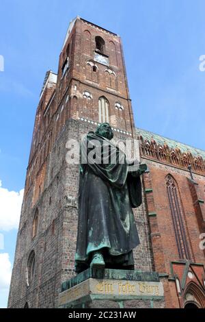 Martin Lutero a Prenzlau Foto Stock