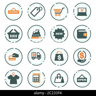 Acquista il set di icone per siti web e interfaccia utente Foto Stock