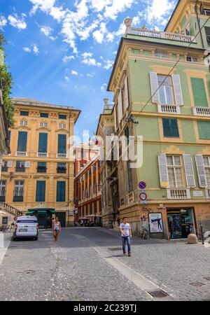 Genova - 20 agosto 2019: Palazzo Gio Carlo Brignole in Piazza della Meridiana a Genova, regione Liguria, Italia Foto Stock