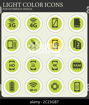 Smartphone simbolo semplicemente per web icone e interfaccia utente Foto Stock