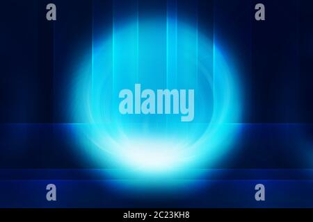 Grafica tecnologia astratta blu tema sfondo circolare Foto Stock