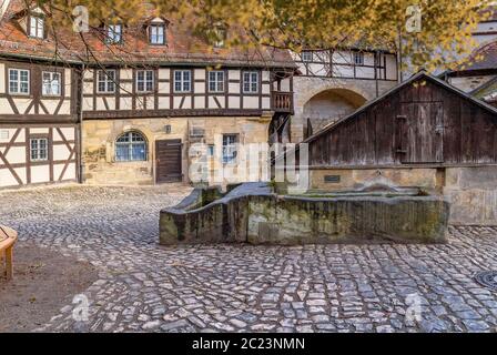 Posizione medievale chiamato Palazzo Vecchio a Bamberg in Baviera Foto Stock