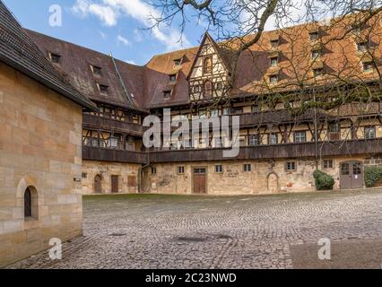 Posizione medievale chiamato Palazzo Vecchio a Bamberg in Baviera Foto Stock