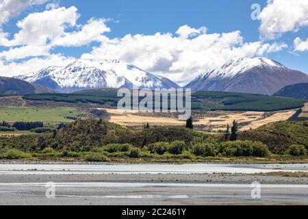 Montagna paesaggio delle Alpi del Sud Nuova Zelanda Foto Stock