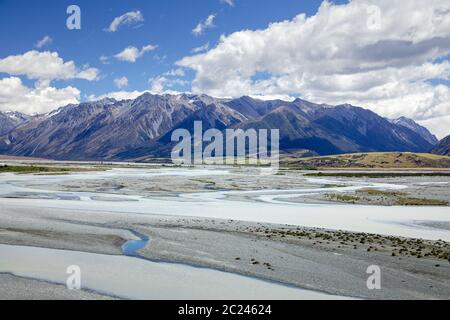 Montagna paesaggio delle Alpi del Sud Nuova Zelanda Foto Stock