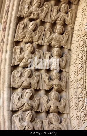 Dettagli del portale ovest Saint Trophime cattedrale in Arles, Francia. Bouches-du-Rhone, Francia Foto Stock