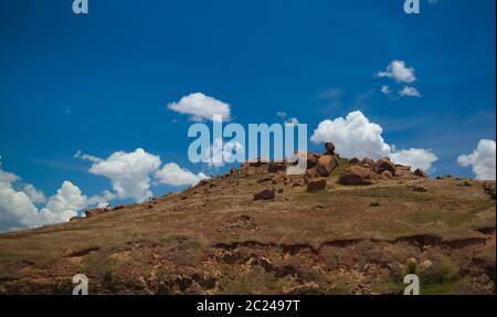 Paesaggio di Andingitra gamma di mauntine, Ihosy, Madagascar Foto Stock