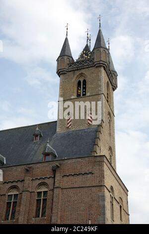 Historischer Glockenturm von 1396, Sluis, Zeeland, Niederlande Foto Stock