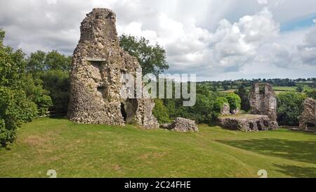 Vista aerea del castello di Narberth, Pembrokeshire Wales UK Regno Unito Foto Stock