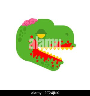 Dinosauro zombie. Mostro verde Dino. Illustrazione vettoriale Illustrazione Vettoriale