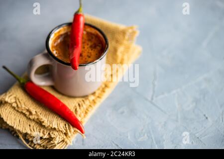 Cioccolata calda con pepe Foto Stock