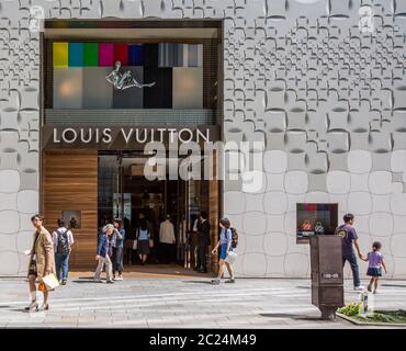 Louis Vuitton, negozio di fronte a Ginza Street, Tokyo, Giappone Foto Stock