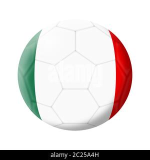 Italia pallone da calcio illustrazione di calcio isolato su bianco con pista di ritaglio Foto Stock