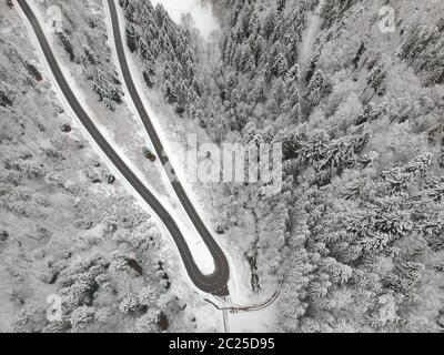 Foresta Nera scenario invernale vista aerea Germania Foto Stock