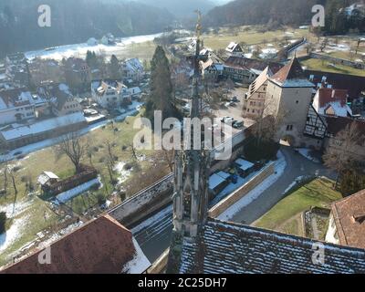 Vista aerea sul monastero di Bebenhausen in Germania Foto Stock