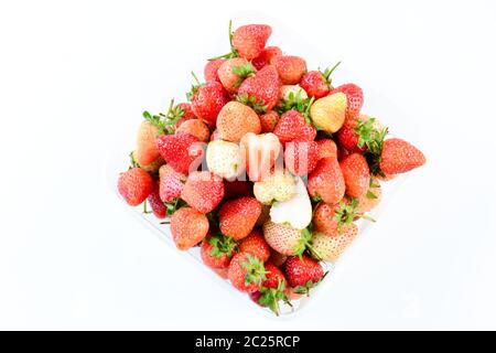 un barone di fragole su sfondo bianco Foto Stock