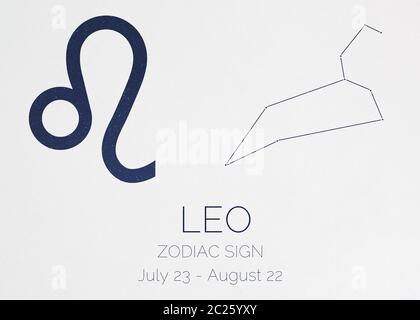 Segno zodiacale Leo infografiche astrologiche. Elementi di questa immagine sono stati forniti dalla NASA Foto Stock
