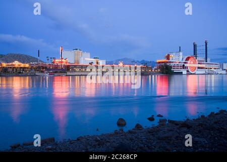 Casinò sul fiume Colorado, Laughlin City, Nevada, Stati Uniti Foto Stock