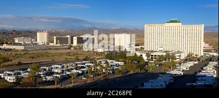 Casinò e skyline di Laughlin, Nevada, Stati Uniti Foto Stock