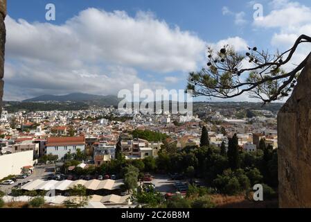 Vista su Rethymno dalla Fortezza su Creta in Grecia Foto Stock