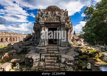 Tempio di Preah Vihear, tempio principale, edificio principale, santuario principale, tempio indù dell'antico Impero Khmer, Preah Vihear, Cambogia, Asia sudorientale, Asia Foto Stock