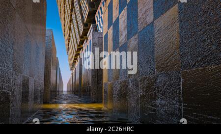 Sfondo di schede di scacchi. Il rendering 3D Foto Stock