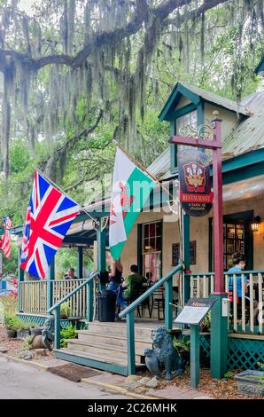 Il ristorante Prince of Wales è raffigurato in Cuna Street, il 11 aprile 2015, a St. Augustine, Florida. Il pub in stile britannico serve piatti tradizionali. Foto Stock