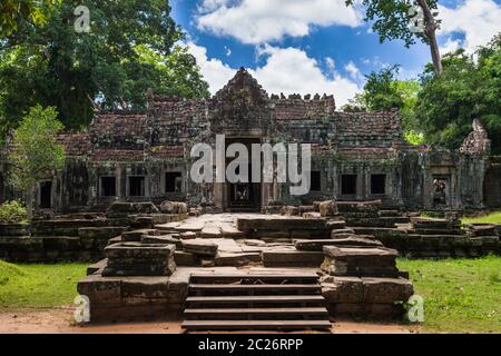Ingresso ovest del tempio di Preah Khan, tempio buddista e indù, antica capitale dell'Impero Khmer, Siem Reap, Cambogia, Asia sudorientale, Asia Foto Stock