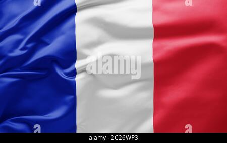 Sventola bandiera nazionale della Francia Foto Stock