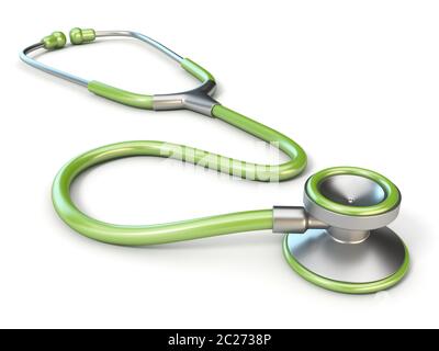 Verde stetoscopio medico 3D Foto Stock