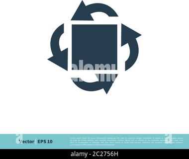 Icona frecce circolari modello logo vettoriale disegno dell'illustrazione. EPS vettoriale 10. Illustrazione Vettoriale