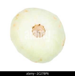 Bianco Pattypan squash isolati su sfondo bianco Foto Stock