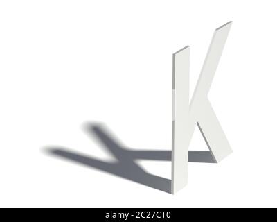 Ombreggiatura font. Lettera K. 3D Foto Stock