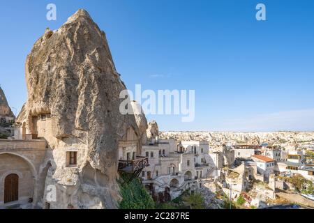 Skyline della Cappadocia a Goreme, Turchia Foto Stock