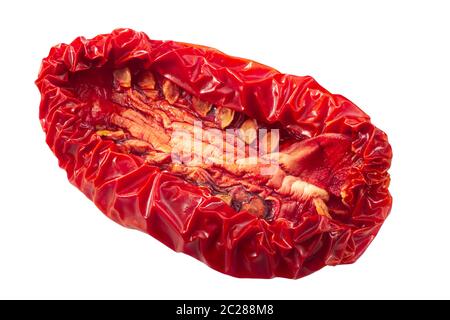 O secchi conditi prugna secca semi di pomodoro, isolato Foto Stock