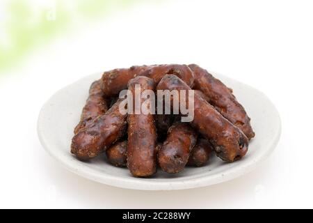 Snack tradizionali giapponesi, karinto (biscotti fritti) Foto Stock