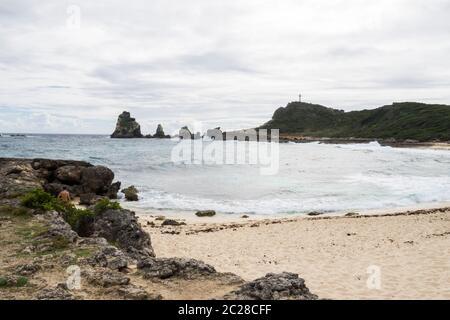 Mar dei Caraibi, Guadalupa a Pointe des Chateaux Foto Stock