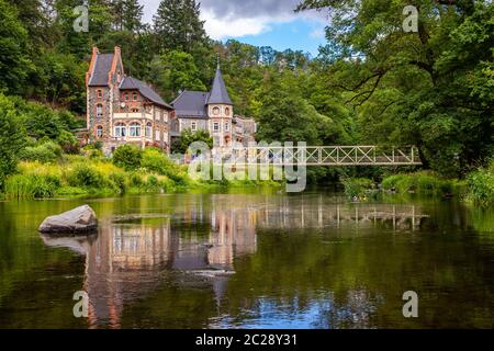 Foto della valle Bodetal, sui monti Harz Treseburg Foto Stock