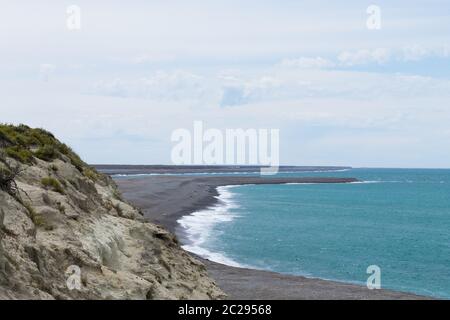 Le guarnizioni di tenuta di elefante su Caleta Valdes beach, Patagonia, Argentina. Fauna argentino Foto Stock