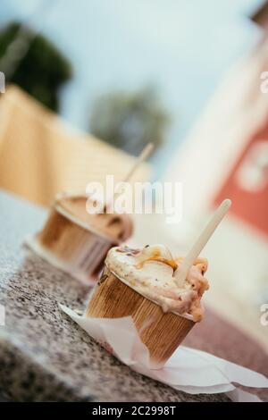 Gelato italiano: Closeup di una crema Foto Stock