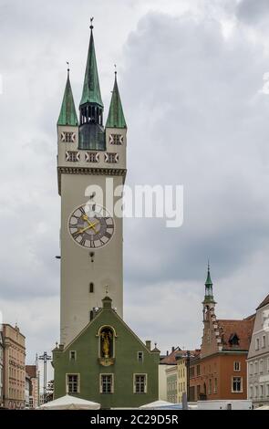 Torre della città, Straubing, Germania Foto Stock