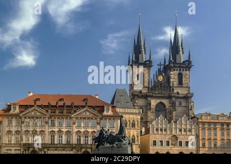 Piazza della Città Vecchia di Praga Foto Stock